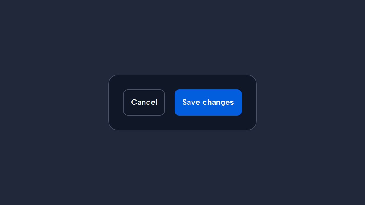 One primary Save changes button is emphasized beside a secondary Cancel button.
