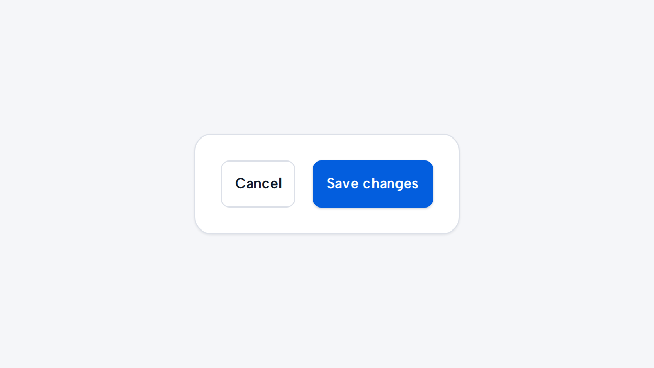 One primary Save changes button is emphasized beside a secondary Cancel button.