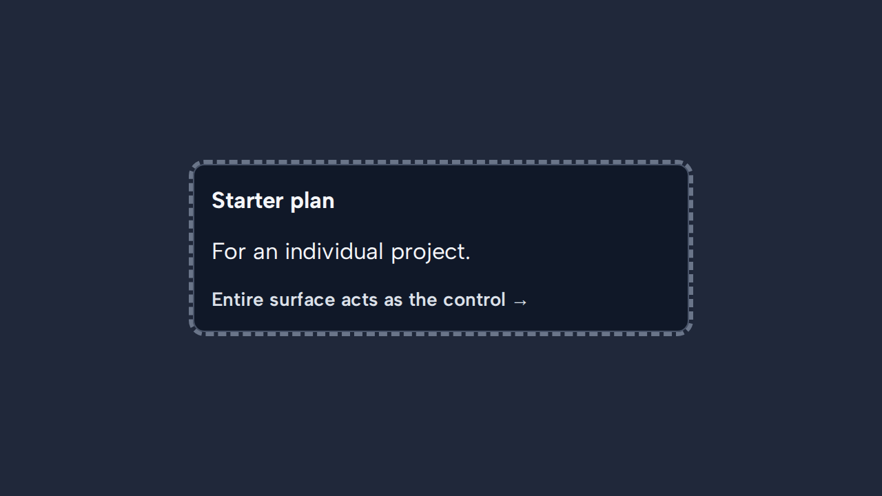 A Card is incorrectly annotated as one large clickable surface without an explicit descendant action.