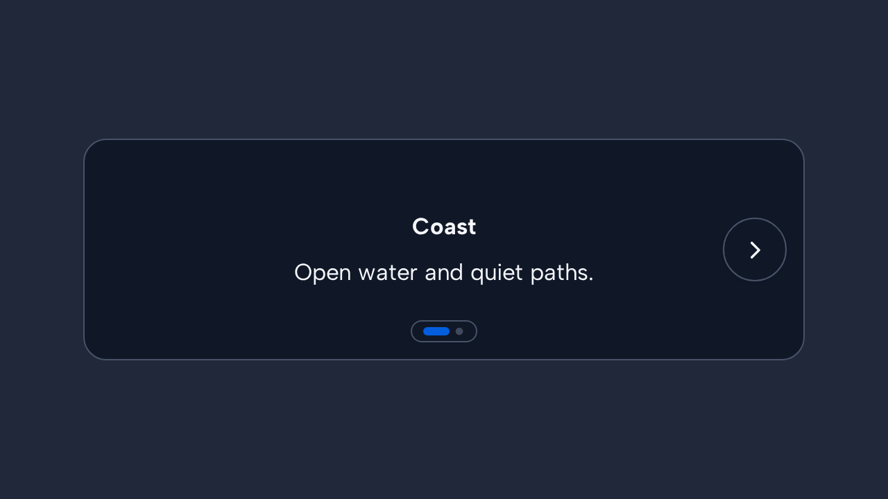 A Carousel displays visible previous and next controls around a Featured destinations slide.