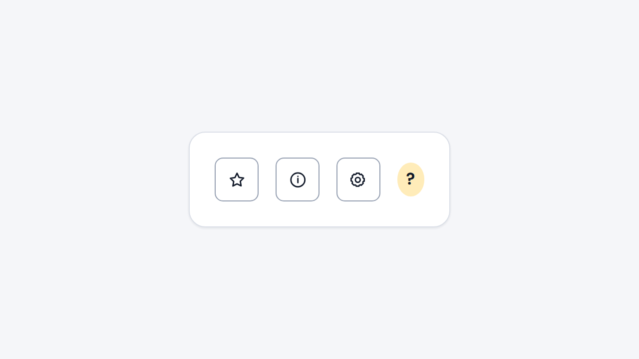 Three unfamiliar icon-only controls appear without visible labels, and one is annotated with a question mark.