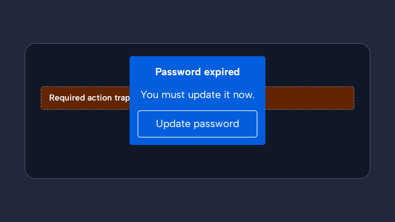 A simulated Tooltip contains a required password instruction and an Update password button.